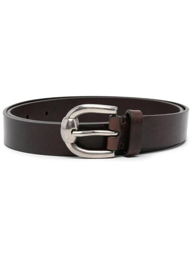 Buckle Closure Leather Belt Brown - BRUNELLO CUCINELLI - BALAAN 1