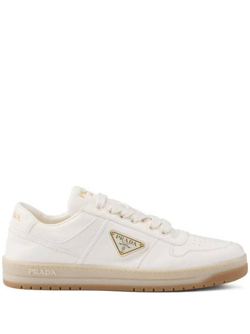 Downtown Nappa Leather Low Top Sneakers Ivory - PRADA - BALAAN 1