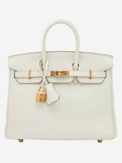 Birkin 25 Togo Gold Hardware Tote Bag White - HERMES - BALAAN 2