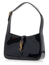 Le 5A 7 Shiny Leather Hobo Shoulder Bag Black - SAINT LAURENT - BALAAN 3