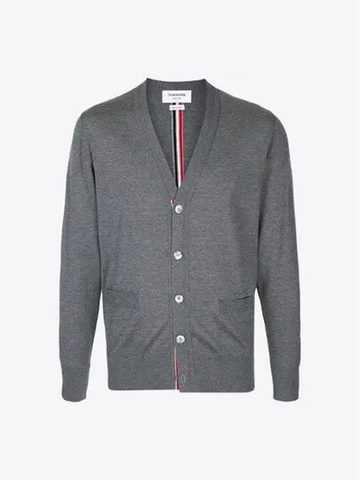 Men's Classic Three-Stripe Backstripe Wool Cardigan Grey - THOM BROWNE - BALAAN 2