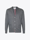 Men's Classic Three-Stripe Backstripe Wool Cardigan Grey - THOM BROWNE - BALAAN 2