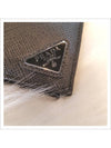 Triangle Logo Saffiano Half Wallet Black - PRADA - BALAAN 5