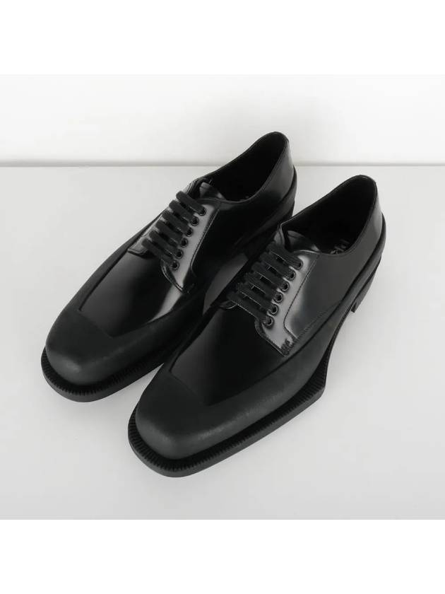 Brushed Leather Derby Black - PRADA - BALAAN 3