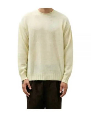 SHETLAND WOOL CASHMERE KNIT PO LIGHT YELLOW A24AP02SC - AURALEE - BALAAN 1