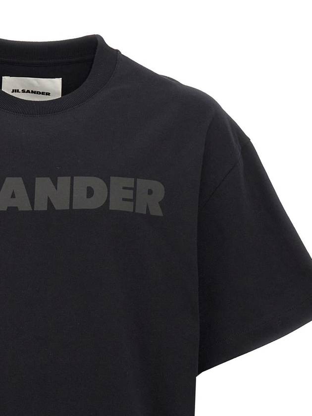 Logo Print Short Sleeve T-Shirt Black - JIL SANDER - BALAAN 4