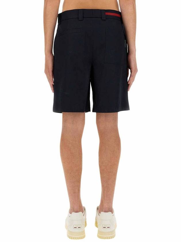 Double Cotton Shorts Dark Blue - GUCCI - BALAAN 4