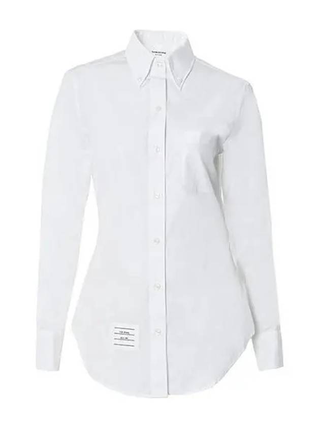 Logo Patch Cotton Shirt White - THOM BROWNE - BALAAN 2