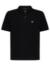 Stretch Piquet Slim Polo Shirt Black - CP COMPANY - BALAAN 2