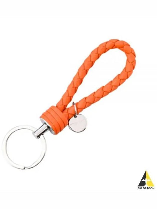 Intrecciato Leather Key Holder Orange - BOTTEGA VENETA - BALAAN 2