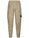 Logo Twill Cotton Cargo Track Pants Sand - STONE ISLAND - BALAAN 4