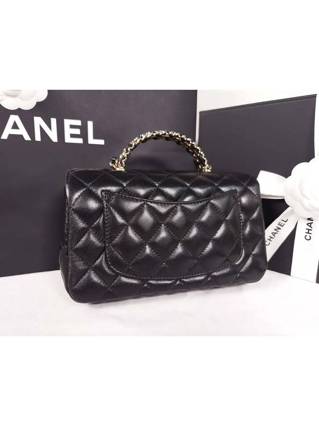 Top Handle Lambskin Cross Bag Black - CHANEL - BALAAN 3