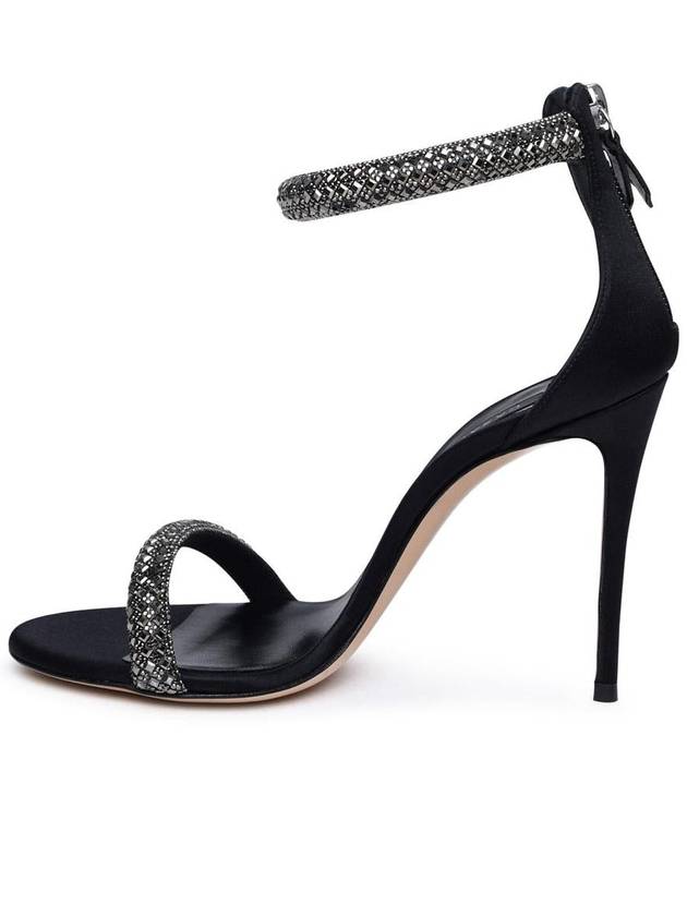 Casadei 'Scarlet Stratosphere' Black Satin Sandals - CASADEI - BALAAN 3