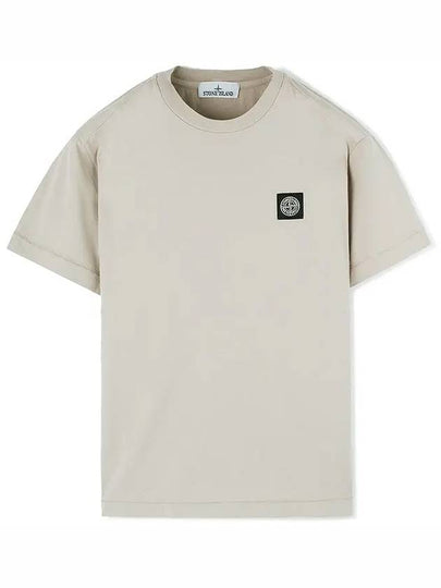 Logo Patch Cotton Short Sleeve T-Shirt Dove Grey - STONE ISLAND - BALAAN 2