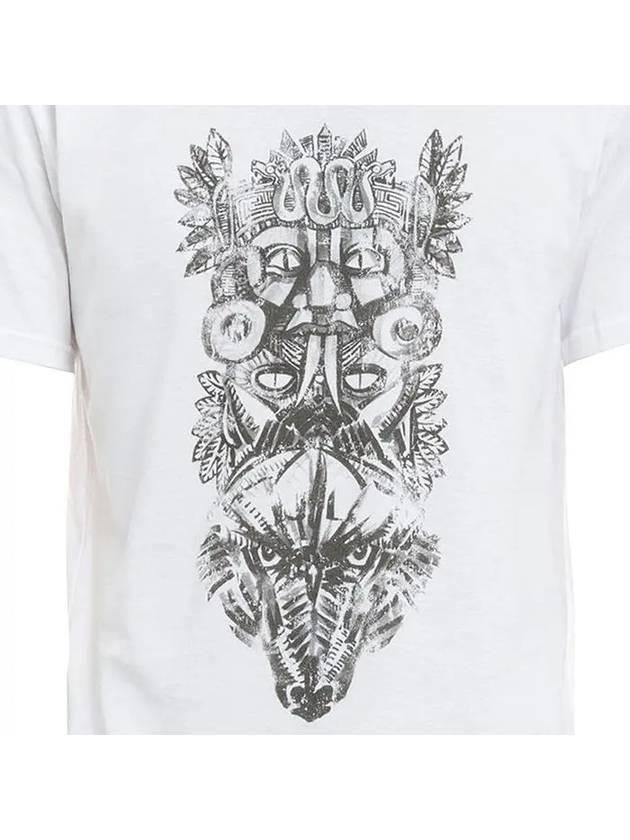Totem Print Short Sleeve T-Shirt White - BALMAIN - BALAAN 5