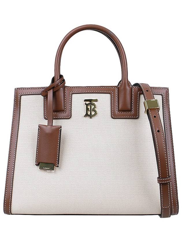 Francis Canvas Mini Tote Bag Natural Brown Beige - BURBERRY - BALAAN 2