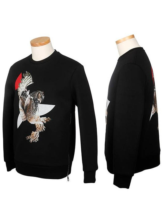 Men WomenPBJS193S E505S 1495Black Neoprene Sweatshirt Eagle Print - NEIL BARRETT - BALAAN 2