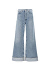 A Goldie Light Blue Women's Wide Jeans A91591141SHWDN - AGOLDE - BALAAN 1