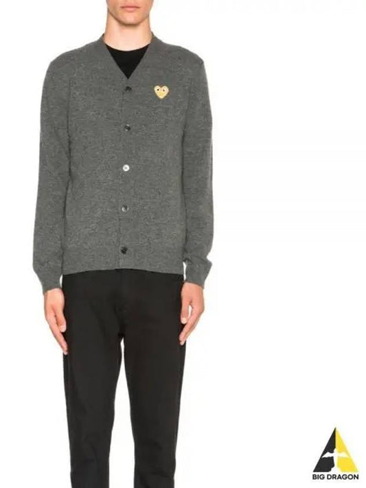 Play Gold Waffen Cardigan Dark Grey - COMME DES GARCONS - BALAAN 2