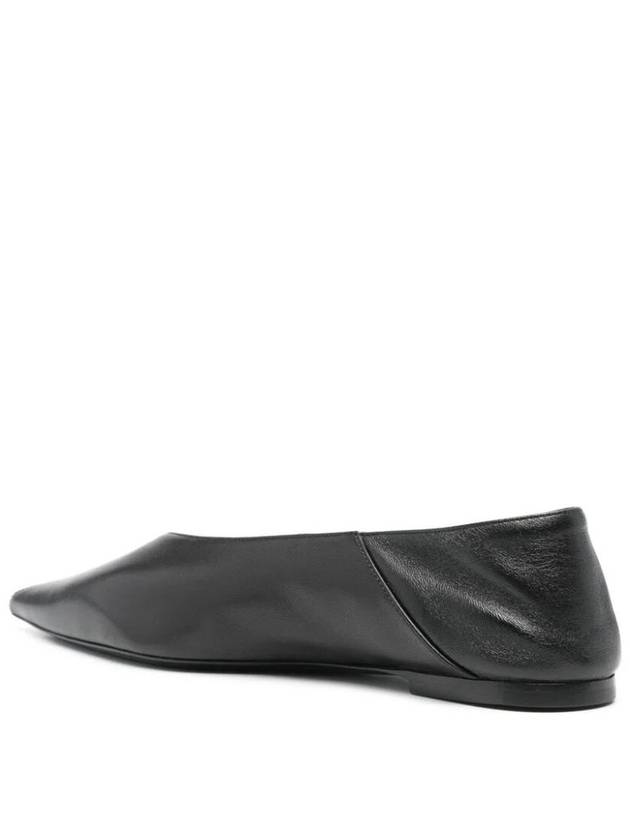 Point Toe Leather Flats Black - SAINT LAURENT - BALAAN 8