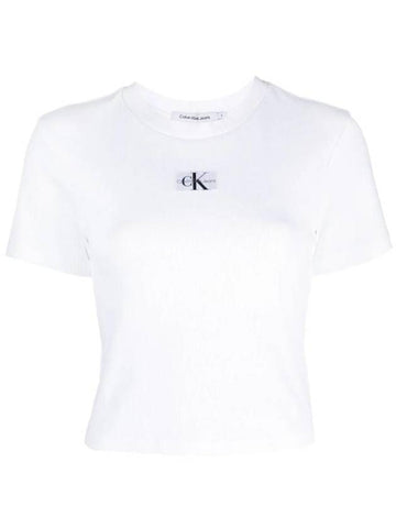 Jeans Logo Patch T Shirt J20J221595 - CALVIN KLEIN - BALAAN 1