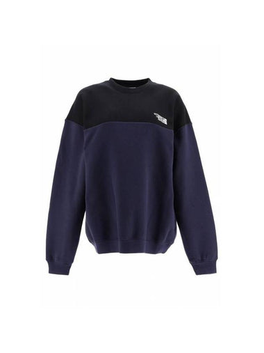 ColORBlock Crew Neck Sweatshirt Black Blue - VETEMENTS - BALAAN 1