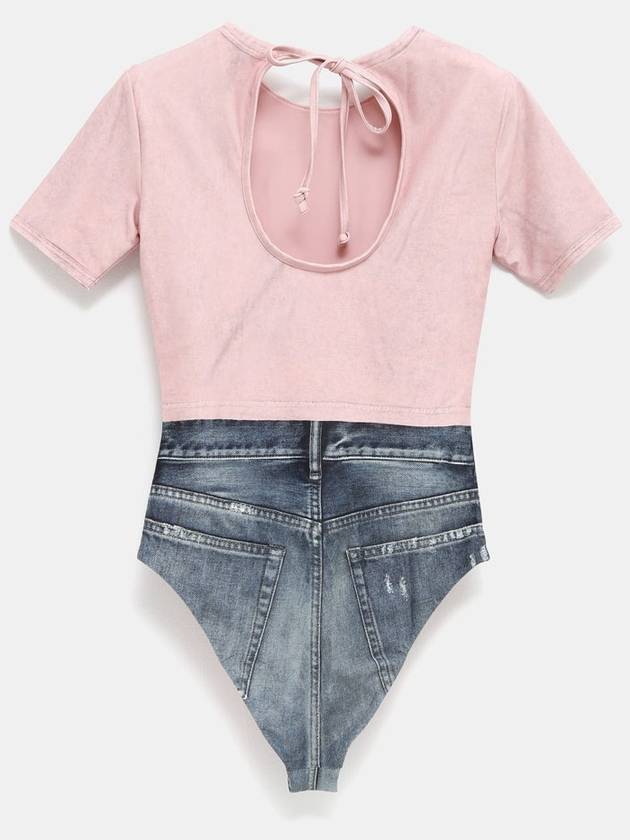 printed bodysuit pink - ACNE STUDIOS - BALAAN 3