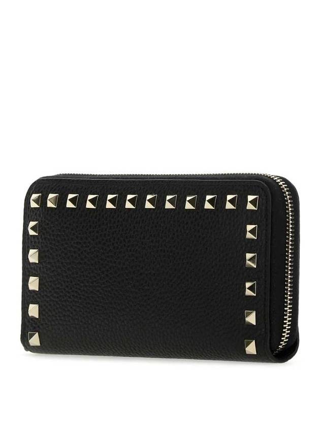 Women's Rockstud Zip Up Long Wallet Black - VALENTINO - BALAAN 3