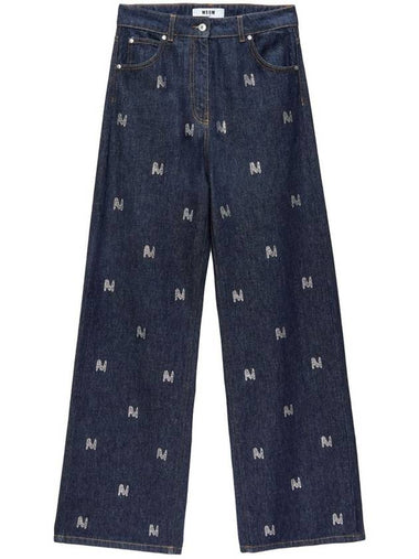 Msgm Rhinestone Embellished Denim - MSGM - BALAAN 1