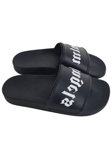 Logo Slippers Black - PALM ANGELS - BALAAN 1