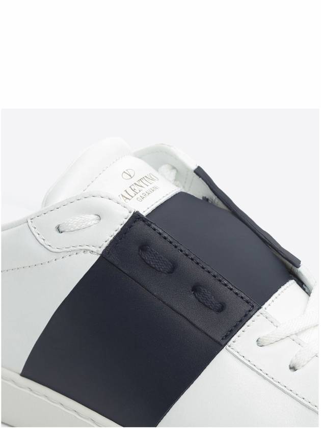 Men's Hidden Open Band Low Top Sneakers White Navy - VALENTINO - BALAAN 8