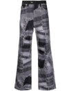 BRNO Patchwork Print Wide Jeans Black - ANDERSSON BELL - BALAAN 1