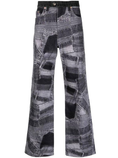 BRNO Patchwork Print Wide Jeans Black - ANDERSSON BELL - BALAAN 1