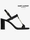 Cassandra Sandals Heel Black - SAINT LAURENT - BALAAN.