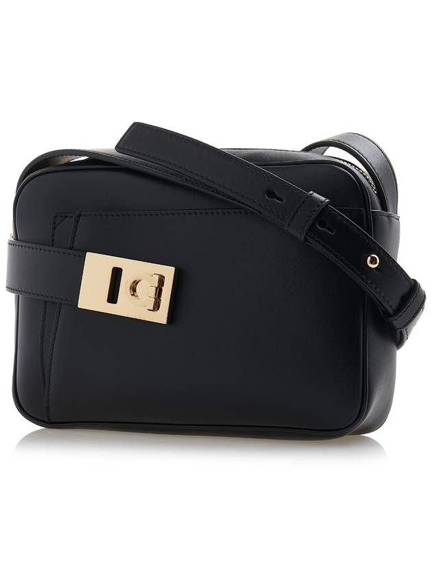 Calfskin Leather Camera Shoulder Bag Black - SALVATORE FERRAGAMO - BALAAN 3