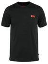 Men's Abisko Wool Logo Short Sleeve T-Shirt Black - FJALL RAVEN - BALAAN 1