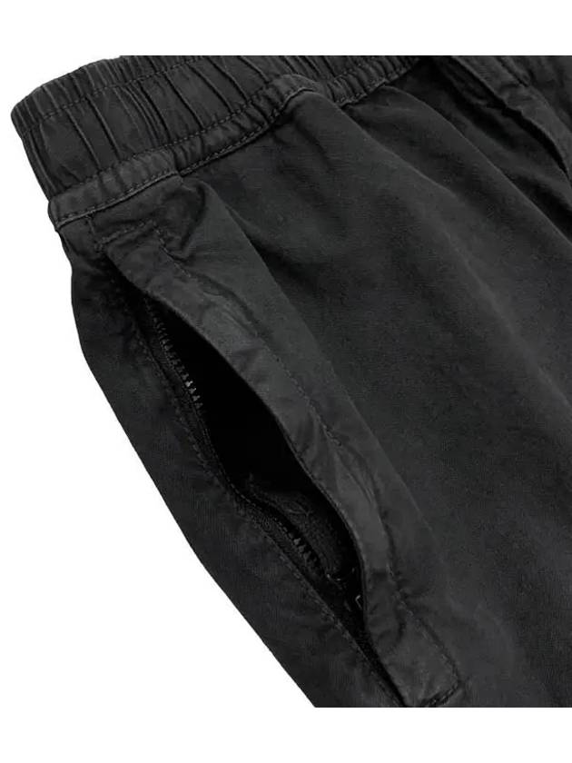 Stretch Cotton Cargo Straight Pants Black - STONE ISLAND - BALAAN 9