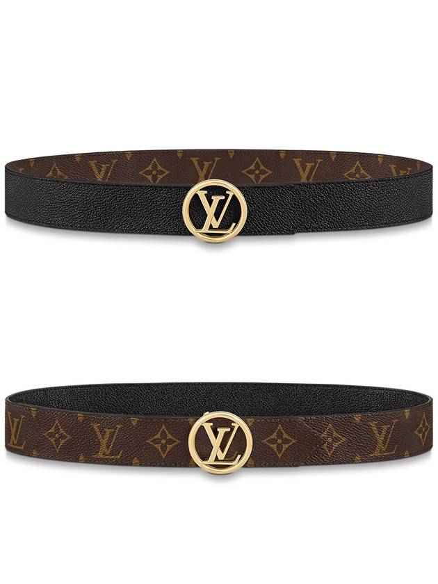 Circle 35MM Reversible Leather Belt Black Brown - LOUIS VUITTON - BALAAN 3