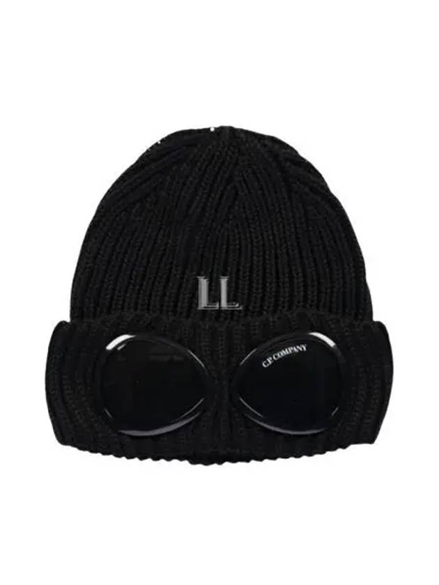 Extra Fine Merino Wool Goggle Beanie Black - CP COMPANY - BALAAN 2