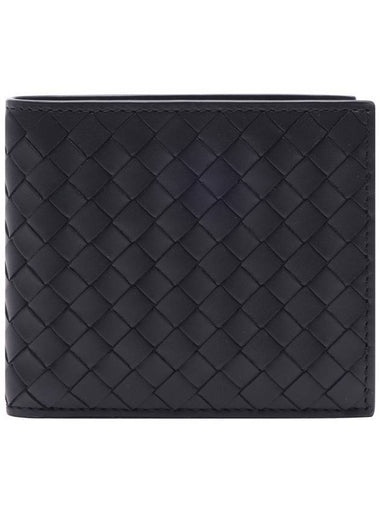 Intrecciato Calf Leather Half Wallet Black - BOTTEGA VENETA - BALAAN 1