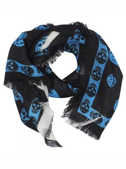 Slashed Skull Scarf Black - ALEXANDER MCQUEEN - BALAAN 1