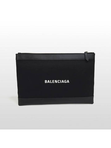 Balenciaga fabric leather trim black clutch bag 373834 - BALENCIAGA - BALAAN 1