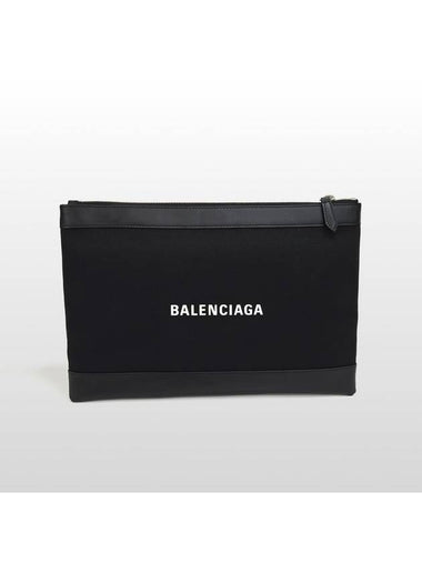 Balenciaga fabric leather trim black clutch bag 373834 - BALENCIAGA - BALAAN 1