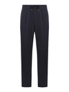 Drawstring Pleated Tapered Straight Pants Navy - BRUNELLO CUCINELLI - BALAAN 1