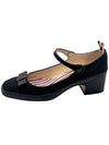 Black Cotton Canvas Tom John Tennis Block Heel FFH218A 05390 001 - THOM BROWNE - BALAAN 3