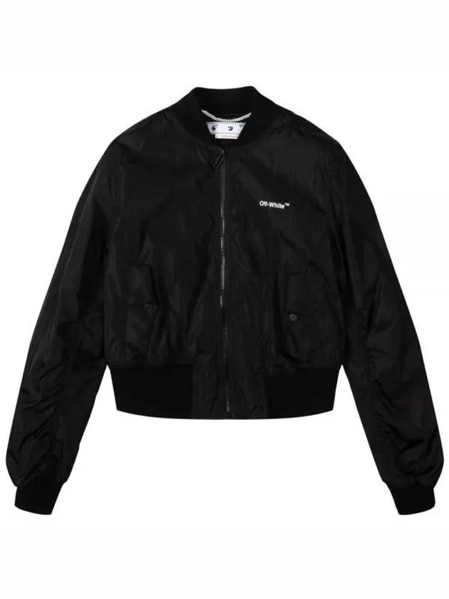 women's diagonal bomber jacket black - OFF WHITE - BALAAN 2