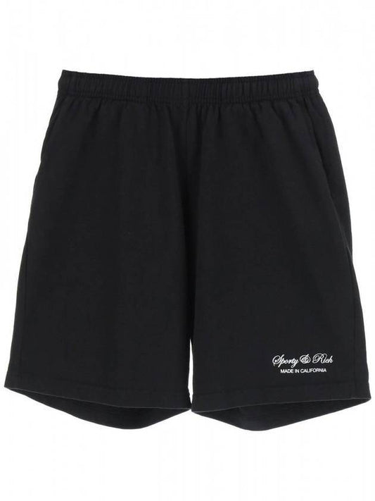 Lettering Logo Printing Shorts Black - SPORTY & RICH - BALAAN 1