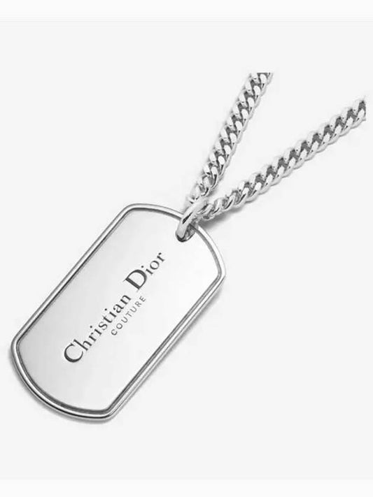 CD Plate Pendant Necklace Silver - DIOR - BALAAN 2