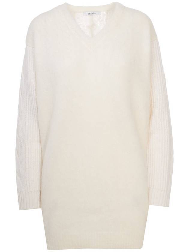 Fiera V-neck knit top ivory - MAX MARA - BALAAN.