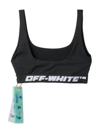 Logo Band Sports Bra Top Black - OFF WHITE - BALAAN 1